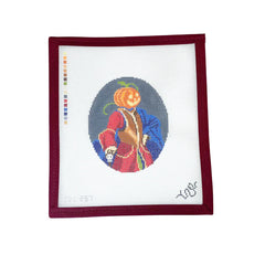 Spellbound Stitchery Pumpkin Cavalier Needlepoint Canvas