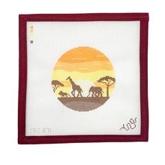 Spellbound Stitchery Safari Round Needlepoint Canvas
