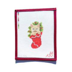 Spellbound Stitchery Siamese Kitten Stocking Needlepoint Canvas