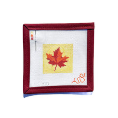 Spellbound Stitchery Tiny Maple Leaf Needlepoint Canvas