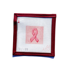 Spellbound Stitchery Tiny Pink Ribbon Needlepoint Canvas