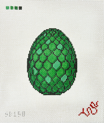 Spellbound Stitchery Emerald Dragon Egg Needlepoint Canvas