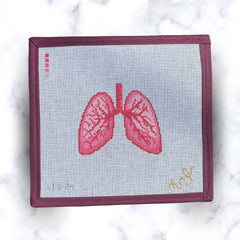 Spellbound Stitchery Anatomical Lungs Needlepoint Canvas