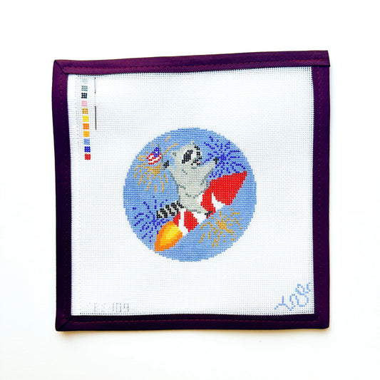 Spellbound Stitchery Rocket Raccoon Needlepoint Canvas