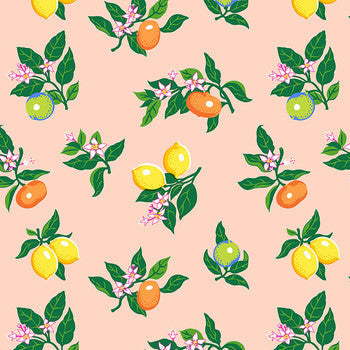 Stacy Peterson La Dolce Vita Fresh Squeezed Cotton Fabric - Peach