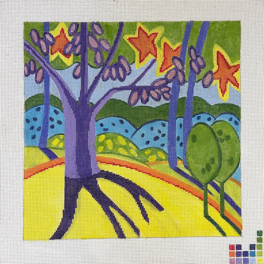 Stars in the Trees Needlepoint Canvas