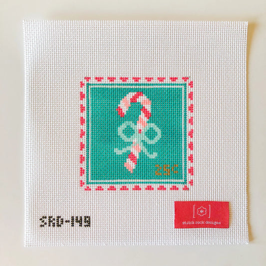 Stitch Rock Designs Candy Cane Stamp Needlepoint Canvas