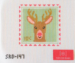 Stitch Rock Designs Reindeer Stamp Needlepoint Canvas