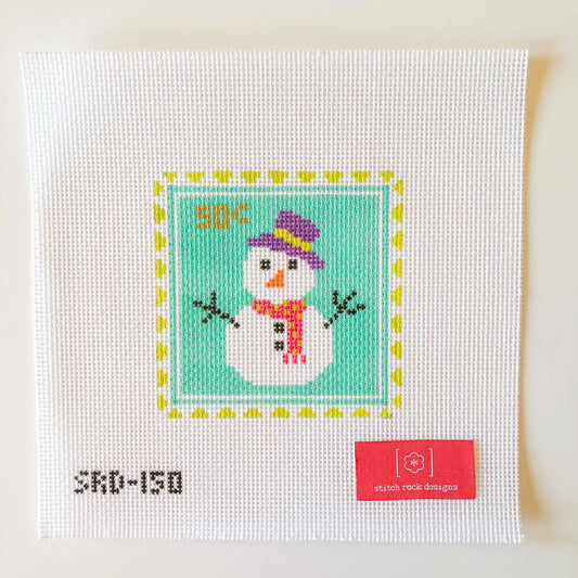 Stitch Rock Designs Snowman Stamp Needlepoint Canvas