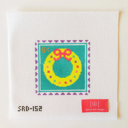 Stitch Rock Designs Wreath Stamp Needlepoint Canvas