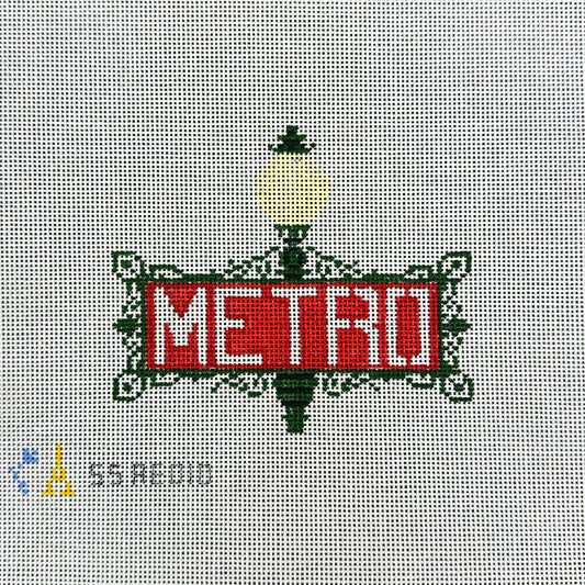 Stitch Style Alli Eagan Designs Metro Station Sign Needlepoint Canvas
