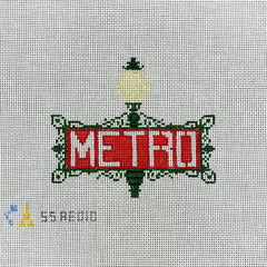 Stitch Style Alli Eagan Designs Metro Station Sign Needlepoint Canvas