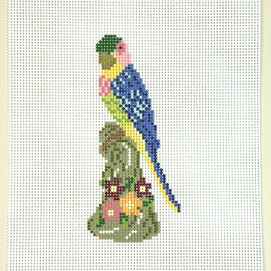 Stitching with Stacey Blue Bird Needlepoint Canvas