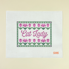 Stitching with Stacey Cat Lady Needlepoint Canvas
