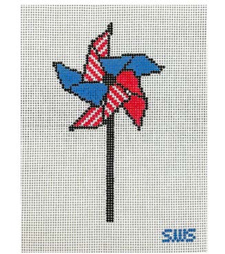 Stitching with Stacey Patriotic Pinwheel Needlepoint Canvas