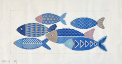 Susan Roberts Needlepoint Fish Block Needlepoint Canvas - 13M