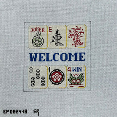Susan Roberts Needlepoint Mahjong Welcome Needlepoint Canvas - 18M