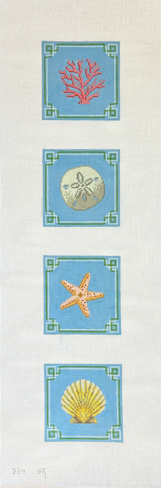 Susan Roberts Needlepoint Sea Shells Coasters Needlepoint Canvas