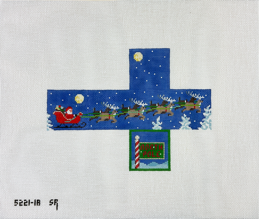 Susan Roberts Needlepoint Sleigh Flight Cube Needlepoint Canvas - 18M