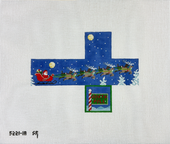 Susan Roberts Needlepoint Sleigh Flight Cube Needlepoint Canvas - 18M