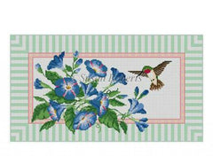 Susan Roberts Needlepoint Morning Glories with Hummingbird Needlepoint Canvas