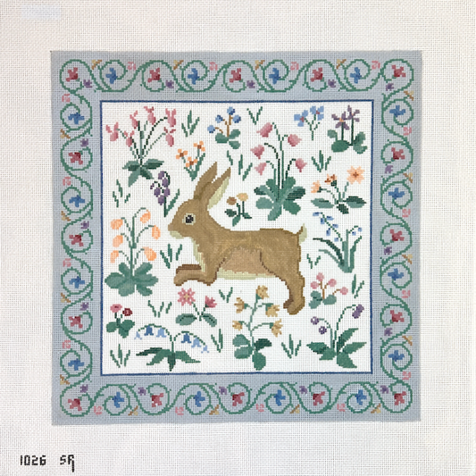 Susan Roberts Needlepoint Cluny Rabbit - 13 Mesh Needlepoint Canvas