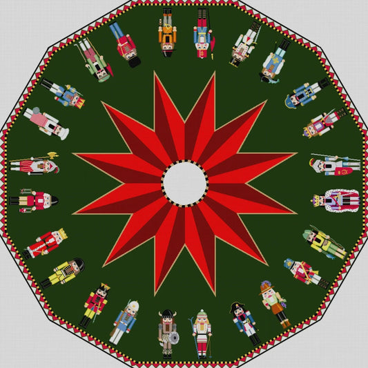 Susan Roberts Needlepoint Nutcracker Tree Skirt Needlepoint Canvas - Full Set