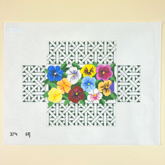 Susan Roberts Needlepoint Pansy Basket Brick Cover Needlepoint Canvas