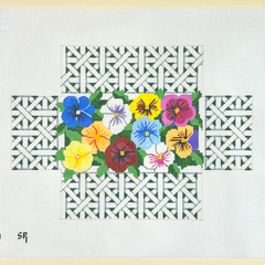 Susan Roberts Needlepoint Pansy Basket Brick Cover Needlepoint Canvas