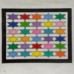 Susan Roberts EP Arts Rainbow Stars of David Tallis Bag Needlepoint Canvas