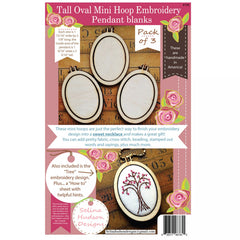 Hudson's Holidays Designs Tall Oval Mini Embroidery Hoop Embroidery Pendants - Set of 3