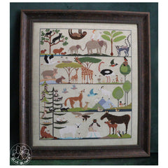 The Blue Flower Baby Animals Cross Stitch Pattern