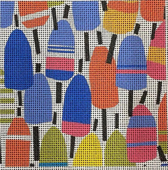 The Collection Designs Kate Nelligan Multi Buoys Needlepoint Canvas