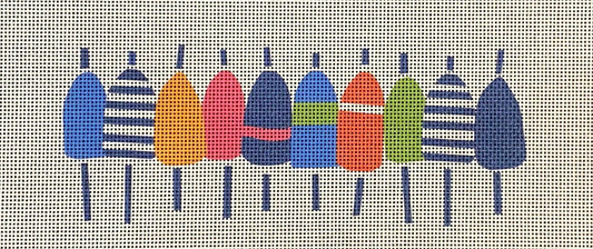 The Collection Designs Kate Nelligan Multi Color Buoys Needlepoint Canvas