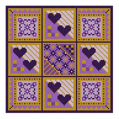 The Meredith Collection Susan Treglown Purple and Gold Geometric Needlepoint Canvas