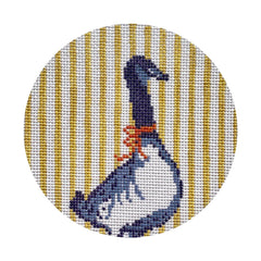 The Plum Stitchery Twelvetide in Color - Six Geese A-Laying Needlepoint Canvas
