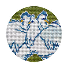 The Plum Stitchery Twelvetide in Color - Three French Hens Needlepoint Canvas