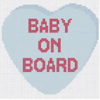 The Collection Designs Real Valentine Baby on Board Needlepoint Canvas
