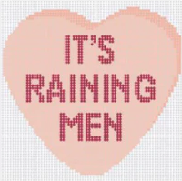 The Collection Designs Real Valentine Raining Men Needlepoint Canvas