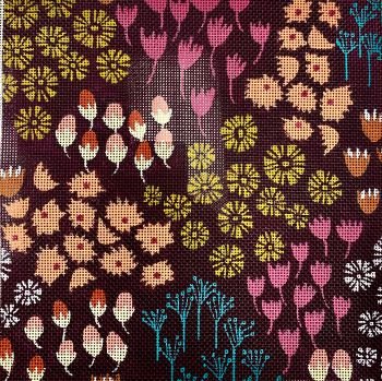 The Collection Designs Lizzie Clark Multi Flowers Needlepoint Canvas