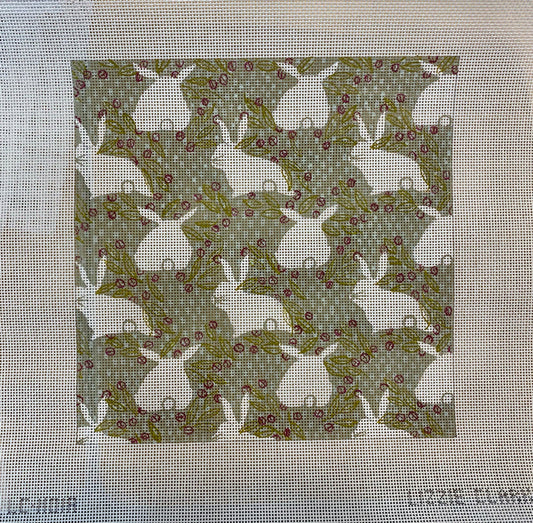 The Collection Designs Lizzie Clark Bunnies Rabbit Needlepoint Canvas
