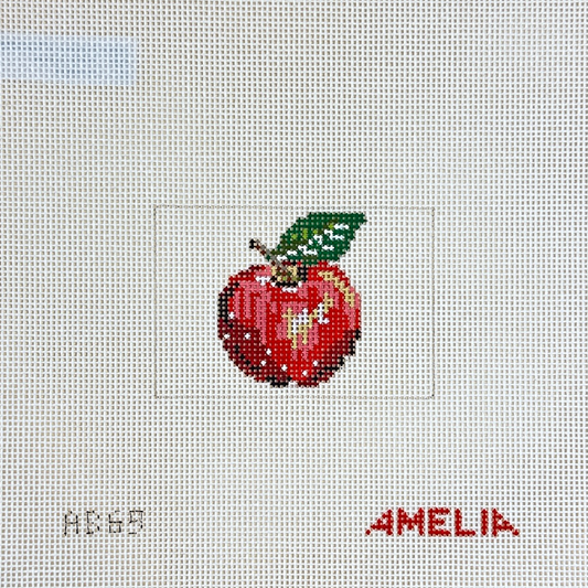 The Gingham Stitchery Amelia Bond Designs Apple Luggage Tag Needlepoint Canvas