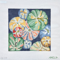 The Gingham Stitchery Amelia Bond Designs Tumbling Pumpkins Pillow Needlepoint Canvas
