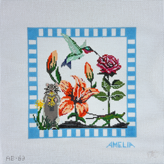 The Gingham Stitchery Amelia Bond Designs Summer Flower Pillow Needlepoint Canvas