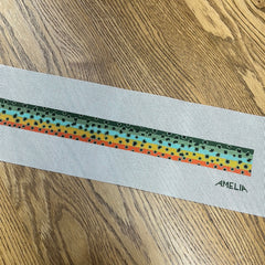 The Gingham Stitchery Amelia Brown Trout Belt Needlepoint Canvas