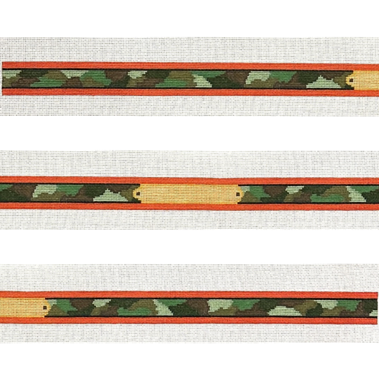 The Gingham Stitchery The Squirrel and the Snail Camo Belt Needlepoint Canvas