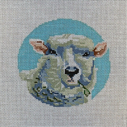 The Gingham Stitchery Amelia Bond Designs Heather the Sheep Needlepoint Canvas