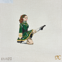 The Gingham Stitchery Kate Woodward Irish Dancer Needlepoint Canvas