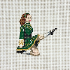 The Gingham Stitchery Kate Woodward Irish Dancer Needlepoint Canvas