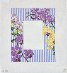 The Gingham Stitchery Kate Woodward Orchid Frame Needlepoint Canvas
